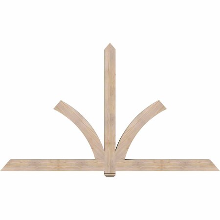 Ekena Millwork Redmond Smooth Timber Gable Bracket, Douglas Fir, 108"W x 63"H x 5 1/2"D x 5 1/2"F, 14/12 Pitch GBW108X63X0606RED00SDF